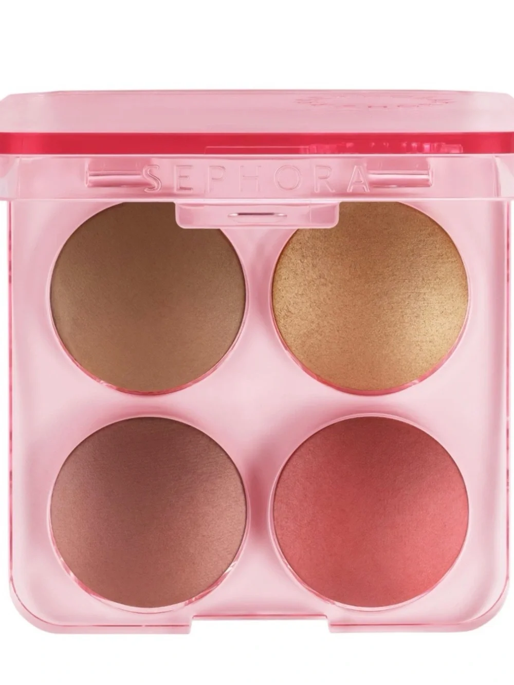 Sephora Four-Shade Face & Cheek Palette — Coral, Peach, Bronze, Gold
